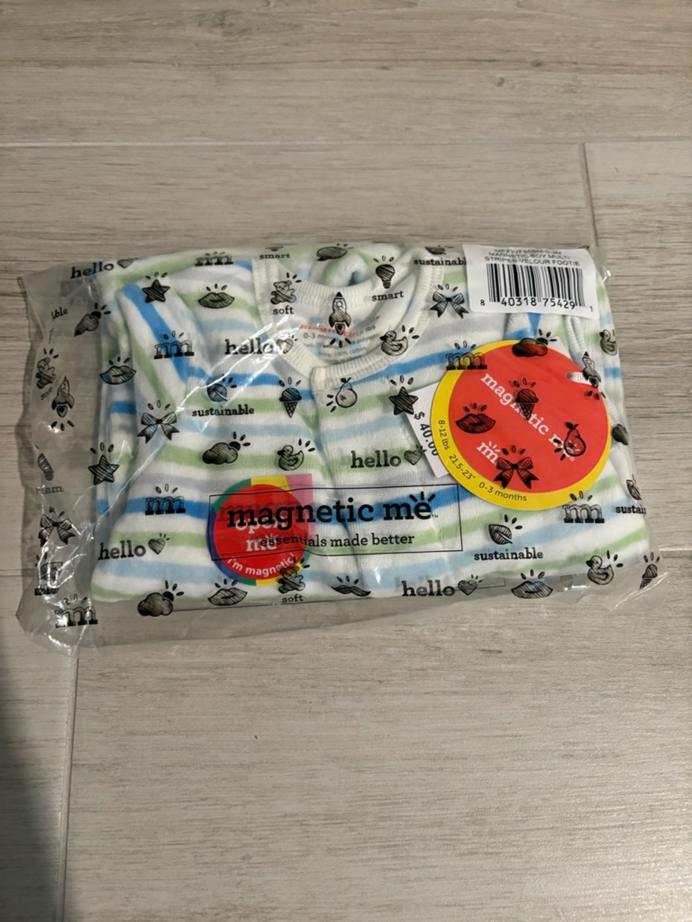Magnetic Me Baby Fleece Footie, NWT